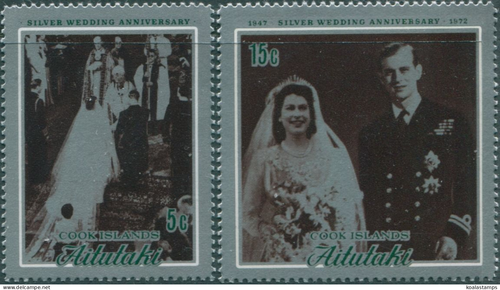 Aitutaki 1972 SG46-47 Silver Wedding MNH - Cook Islands