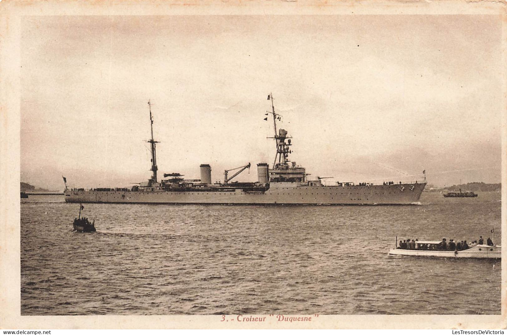 TRANSPORTS - Bateaux - Guerre -Croiseur - Duquesne - Bateaux - Animé - La Mer - Carte Postale Ancienne - Guerre