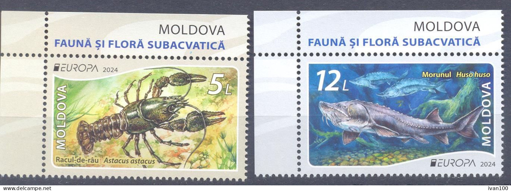 2024. Moldova,  Europa 2024, Underwater Flora And Fauna Of Moldova, 2v, Mint/** - Moldawien (Moldau)