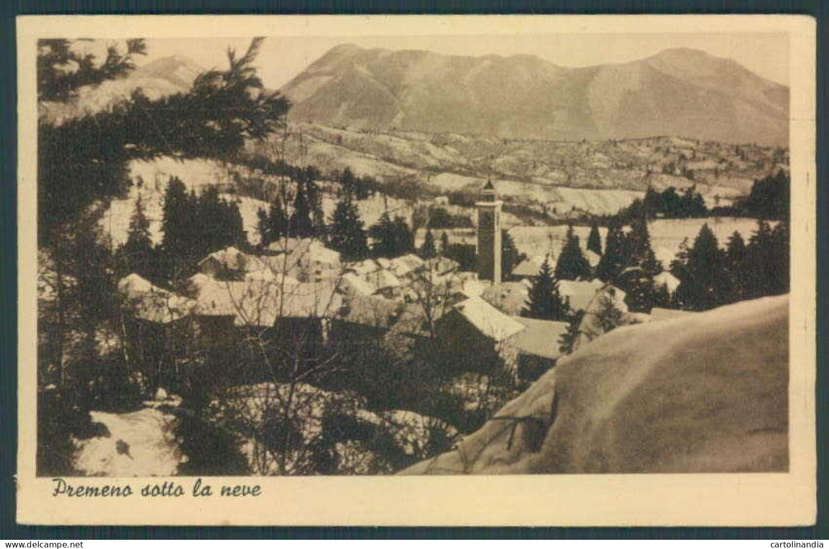 Verbania Premeno Nevicata Cartolina ZQ6532 - Verbania