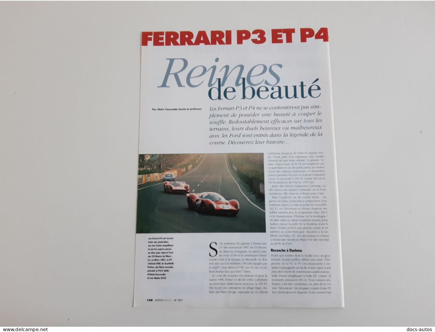 Coupure De Presse Sport Automobile Ferrari P3 - P4 - Autres & Non Classés