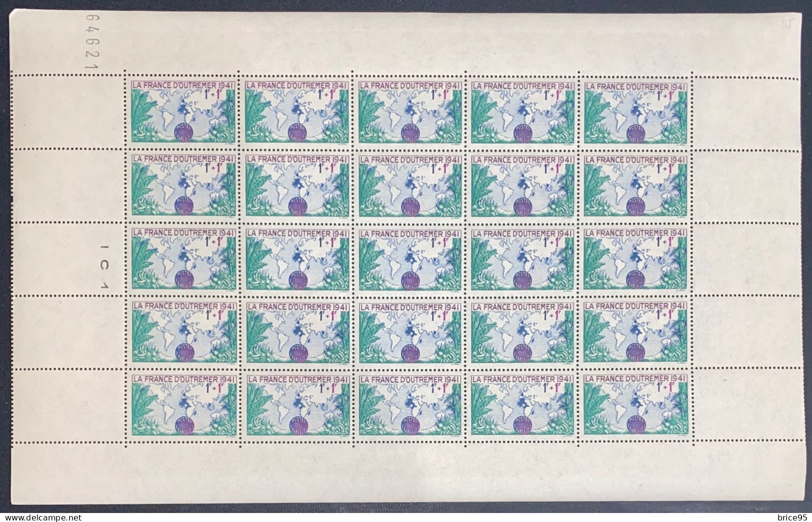 France - YT Nº 503 ** - Neuf Sans Charnière - Feuille Complète - 1941 - Feuilles Complètes