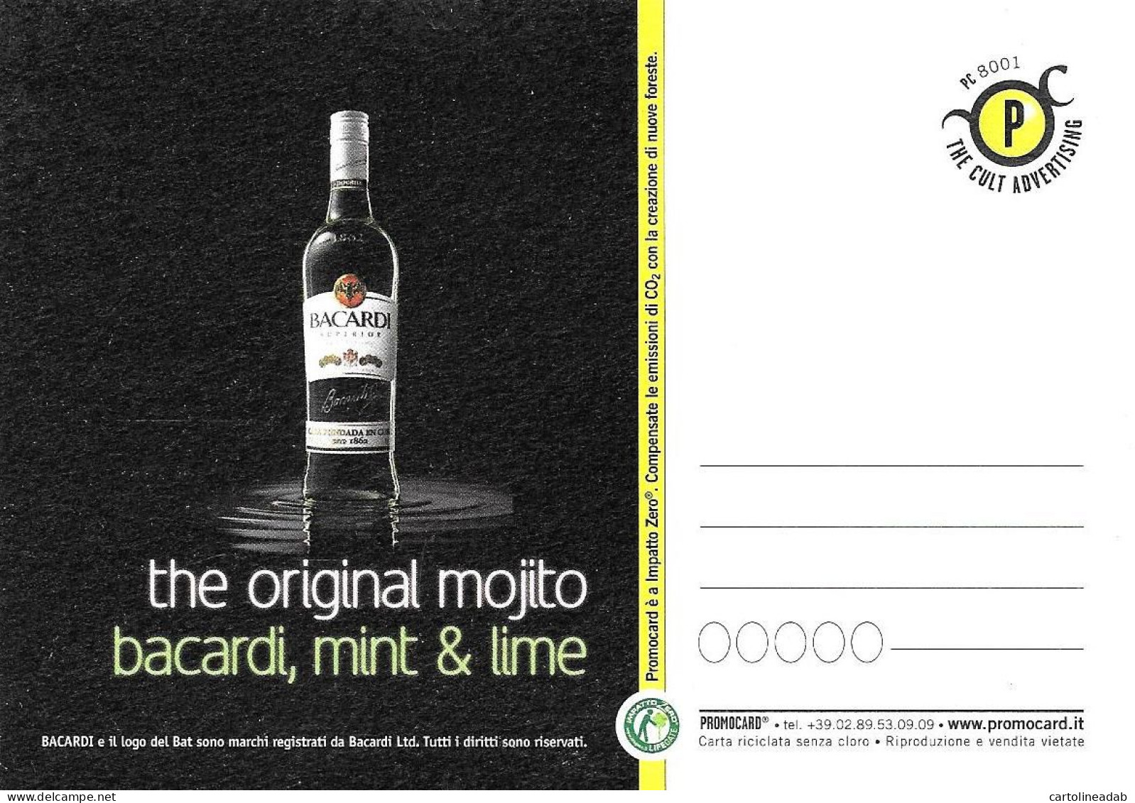 [MD9435] CPM - BACARDI ORIGINAL MOJITO - PROMOCARD 8001 - PERFETTA - Non Viaggiata - Advertising