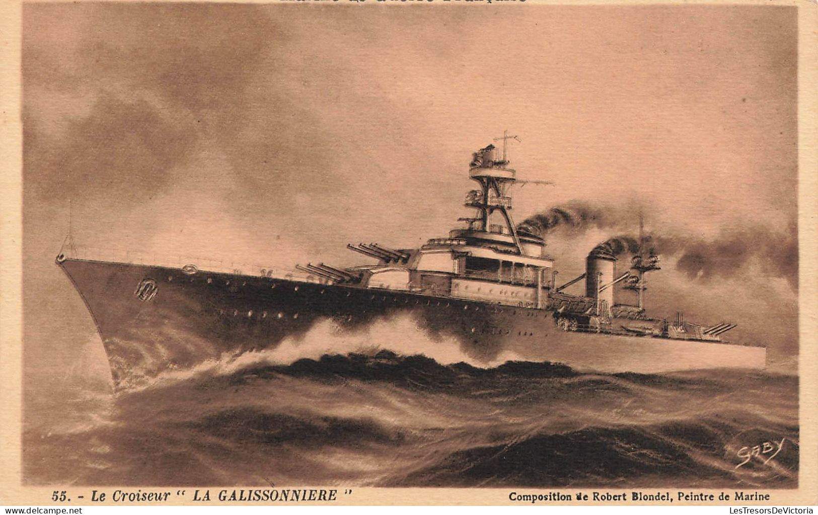 TRANSPORTS - Bateaux - Guerre - Le Croiseur - La Galissonnière - Composition De Robert Blondel - Carte Postale Ancienne - Guerre