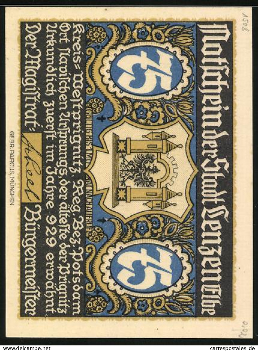 Notgeld Lenzen, 75 Pfennig, Stumpfer Turm, Stadtwappen  - [11] Local Banknote Issues