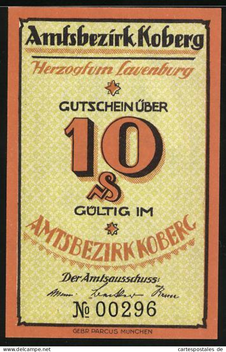 Notgeld Koberg, 10 Pfennig, Delvenau Ortspartie  - [11] Local Banknote Issues