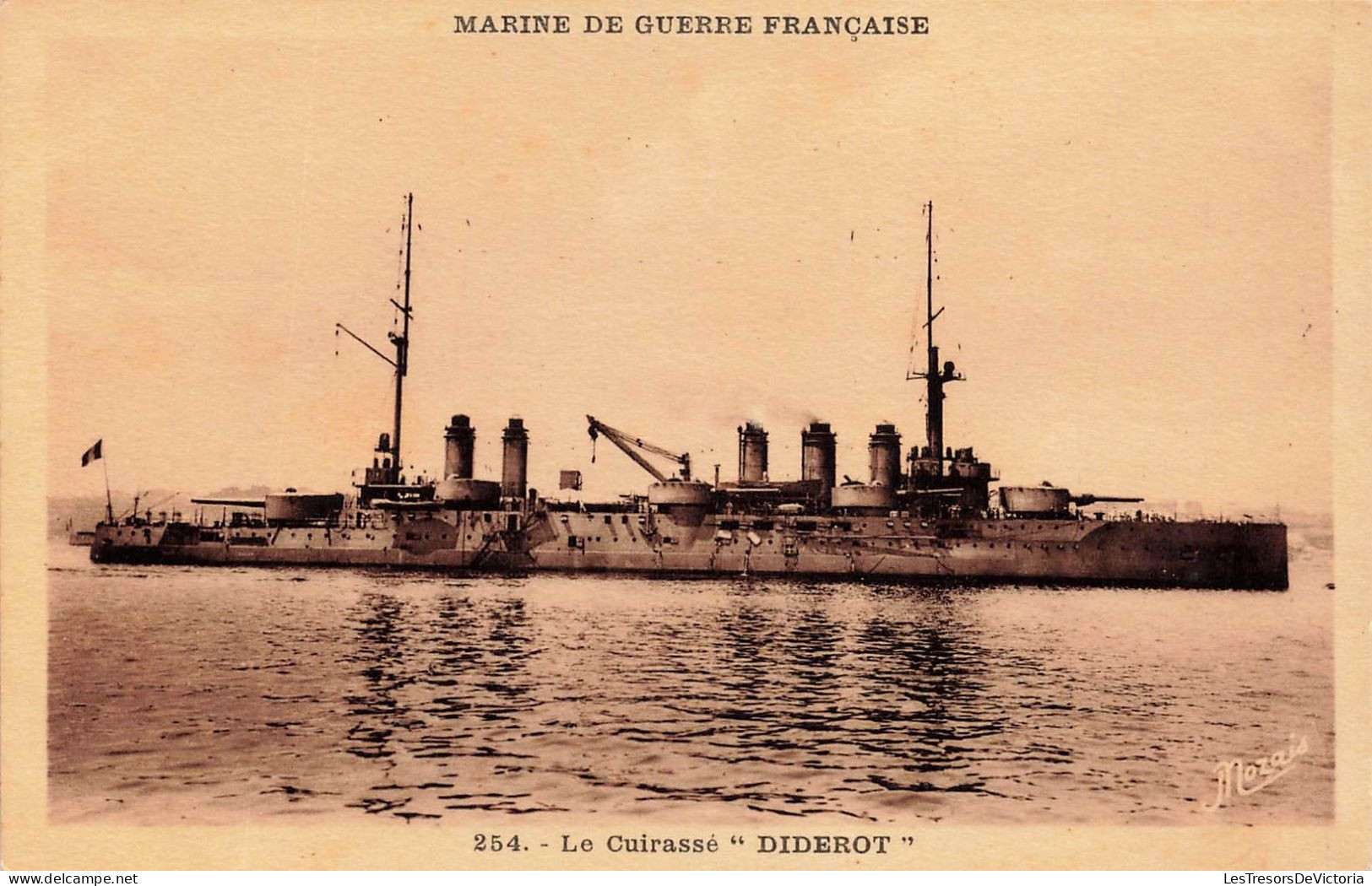 TRANSPORTS - Bateaux - Guerre - Marine De Guerre Française - Le Cuirassé - Diderot - Carte Postale Ancienne - Warships