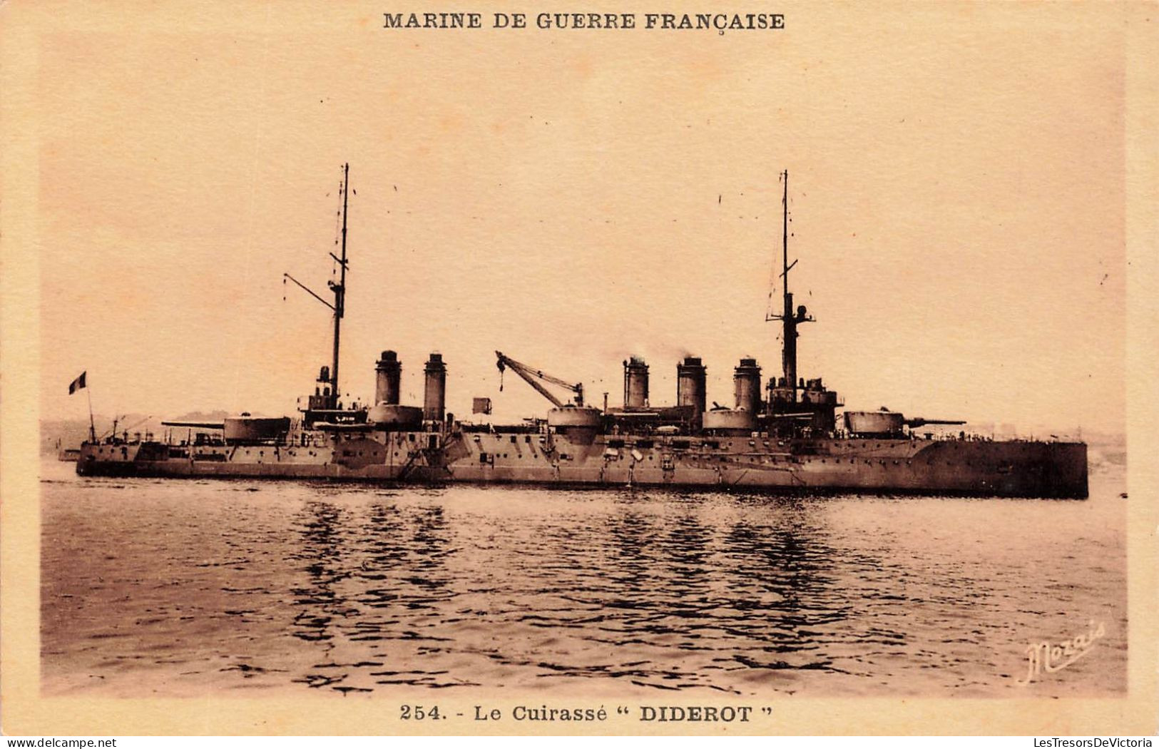 TRANSPORTS - Bateaux - Guerre - Marine De Guerre Française - Le Cuirassé - Diderot - Carte Postale Ancienne - Guerre