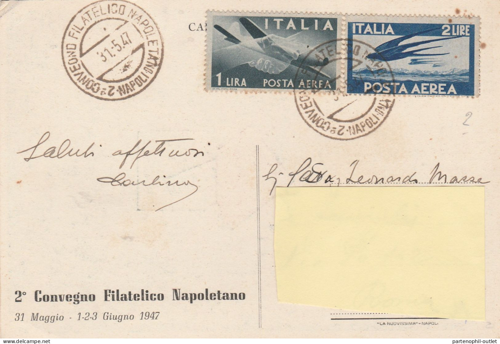 Cartolina - Postcard /  Viaggiata /  Convegno Filatelico Napoletano 1947 - Betogingen