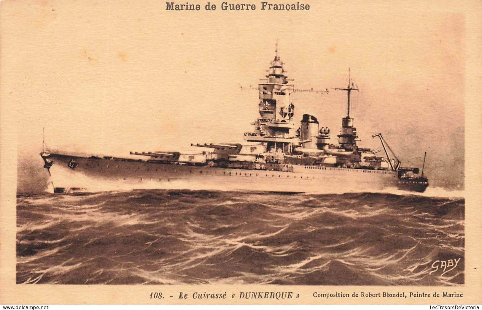 TRANSPORTS - Bateaux - Guerre - Marine De Guerre Française - Le Cuirassé - Dunkerque  - Carte Postale Ancienne - Guerre