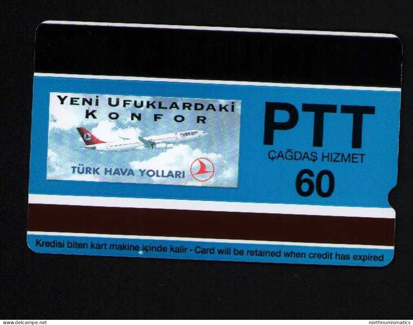 Turkıye Phonecards-THY Boing 737 PTT 60 Units Unused - Colecciones