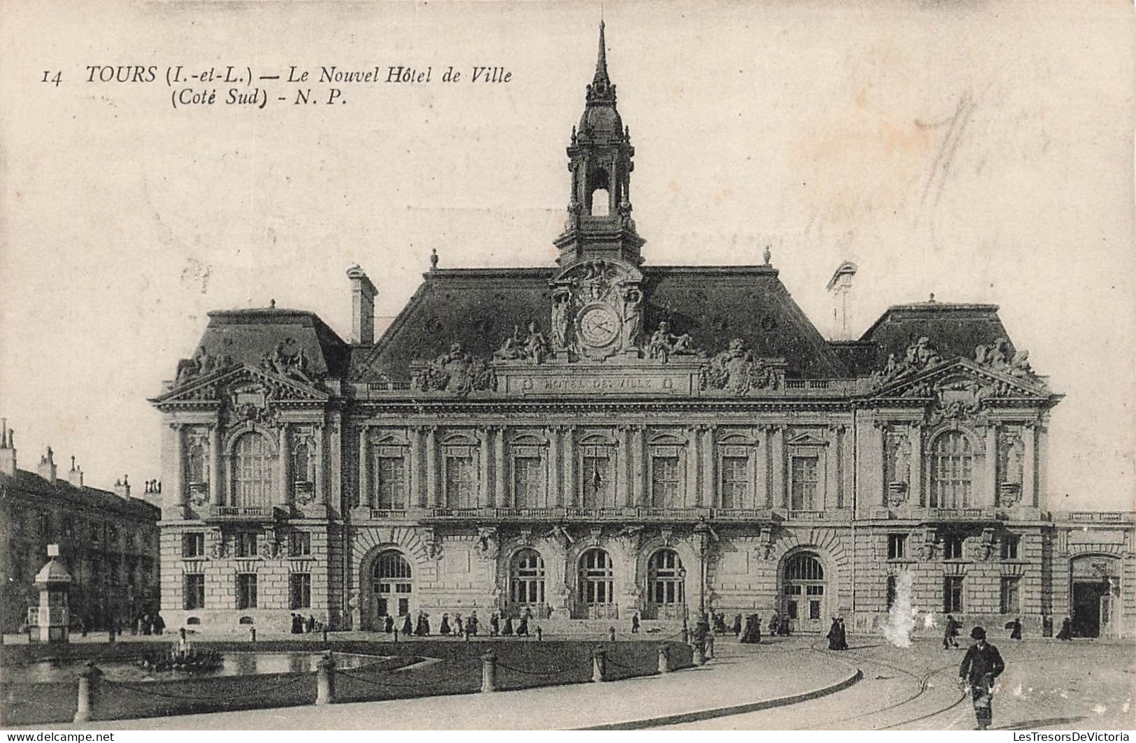 FRANCE - Tours (I Et L) - Le Nouvel Hôtel De Ville - Côté Sud - N P - Vue Générale - Animé - Carte Postale Ancienne - Tours