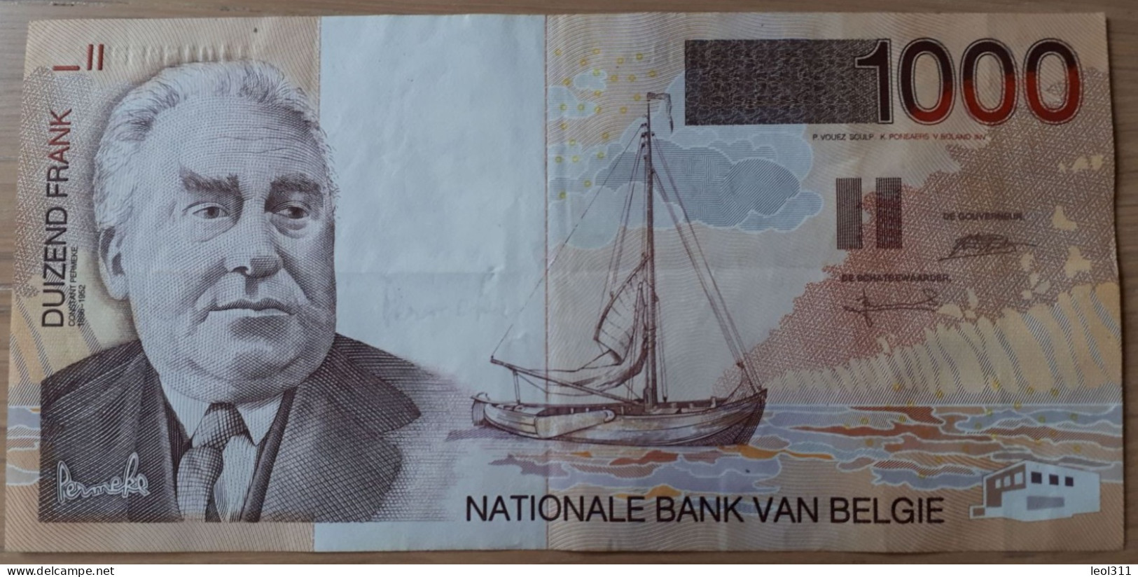 België 1000 Frank: Belgique 1000 Francs Permeke - 1000 Francos