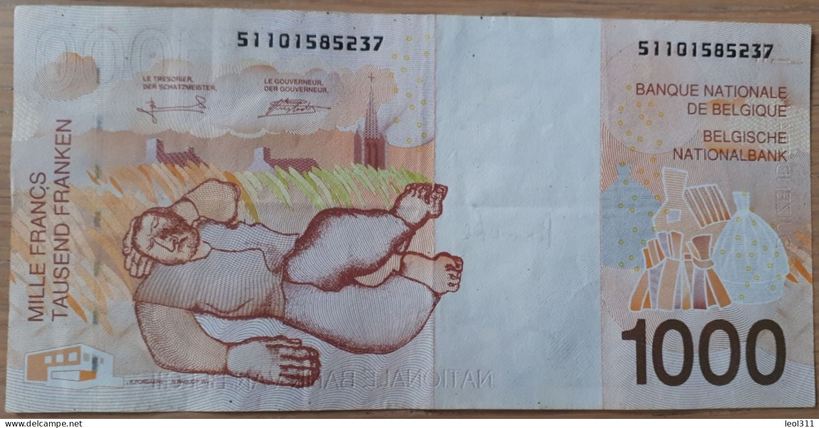 België 1000 Frank: Belgique 1000 Francs Permeke - 1000 Francos