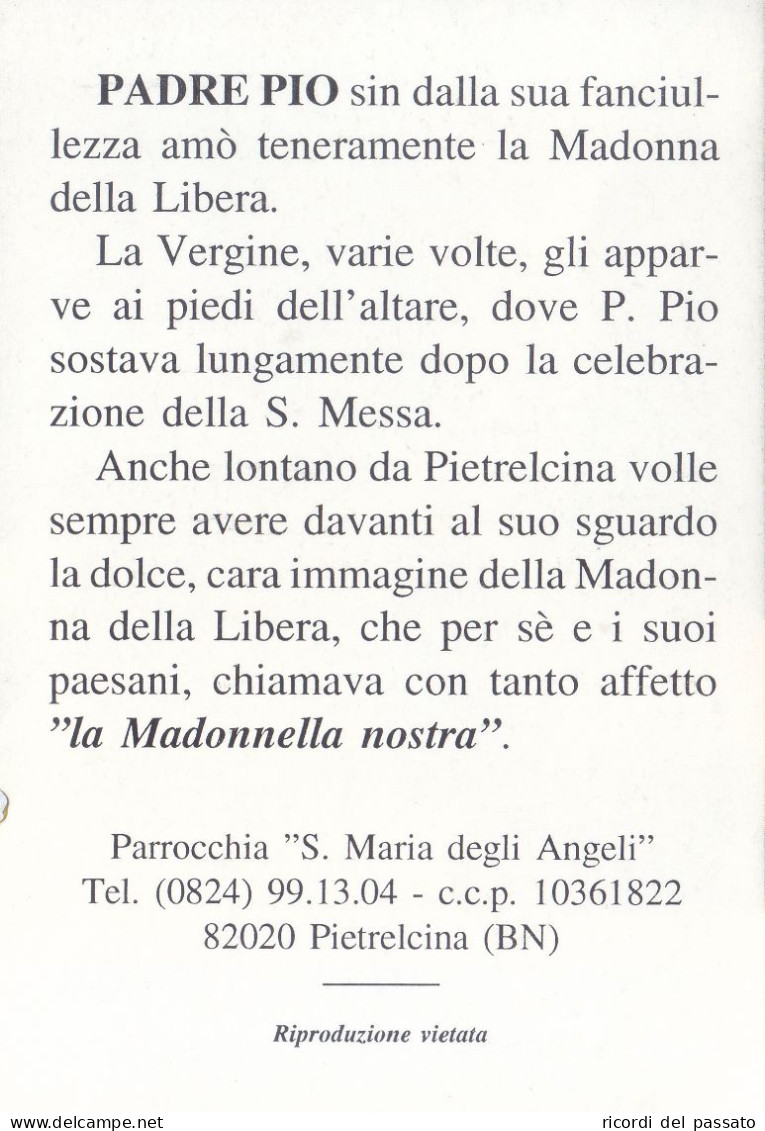 Santino Maria Ss.della Libera - Devotieprenten