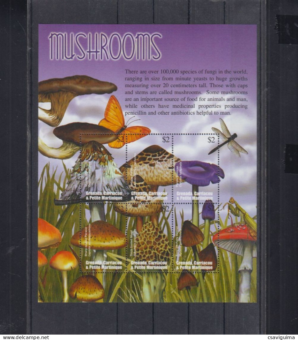 Grenada Grenadines - 2002 - Mushrooms - Yv 3171/76 - Hongos