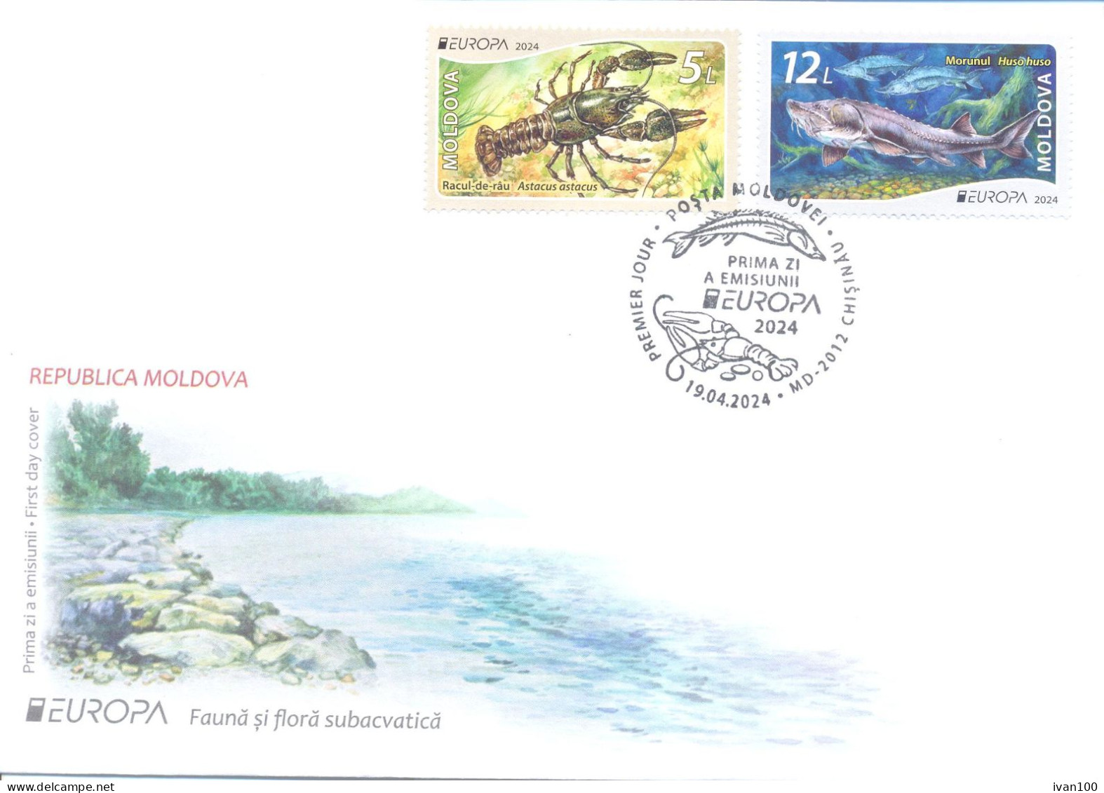 2024. Moldova,  Europa 2024, Underwater Flora And Fauna Of Moldova, FDC With Set, Mint/** - Moldawien (Moldau)