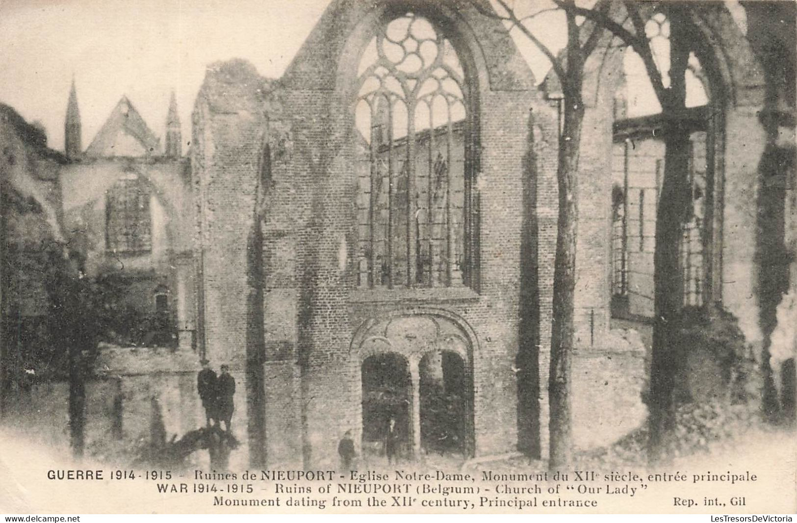 MILITARIA - Guerre 1914-1915 - Ruines De Nieuport - Eglise Notre Dame - Monument Du XII E Siècle- Carte Postale Ancienne - Weltkrieg 1914-18