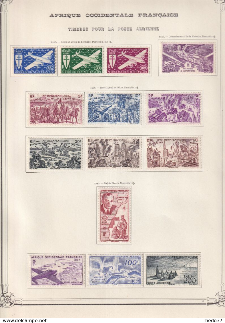 A.O.F. - Collection Neufs Sans Gomme - TB - Unused Stamps
