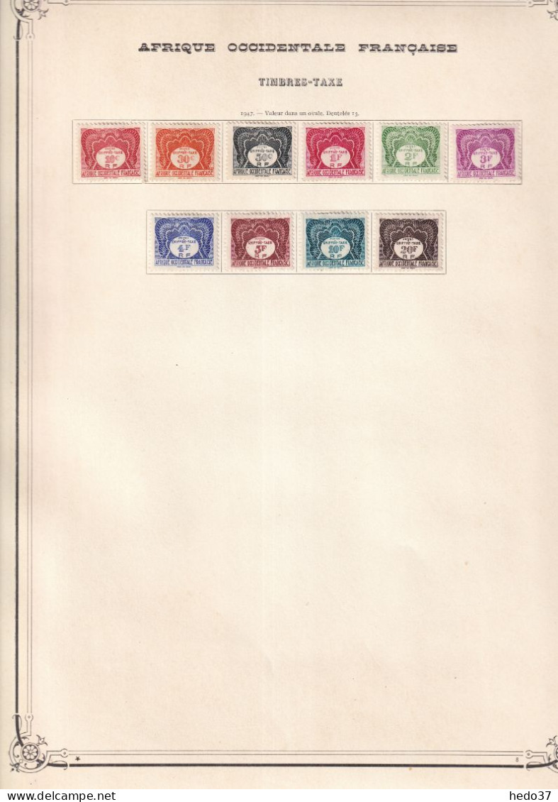 A.O.F. - Collection Neufs Sans Gomme - TB - Unused Stamps