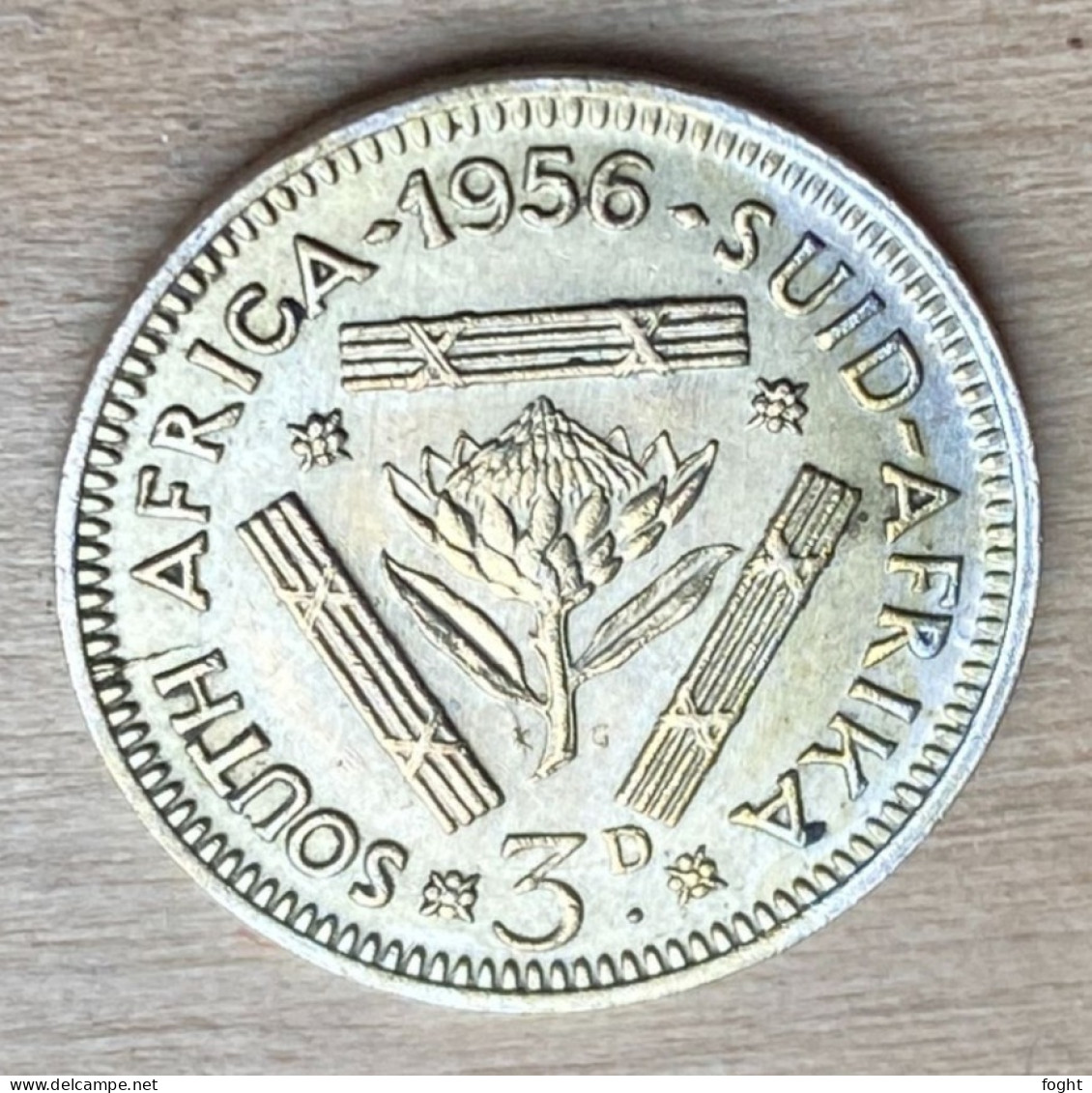 1956 South Africa .500 Silver Coin 3 Pence,KM#47,7271 - Sud Africa