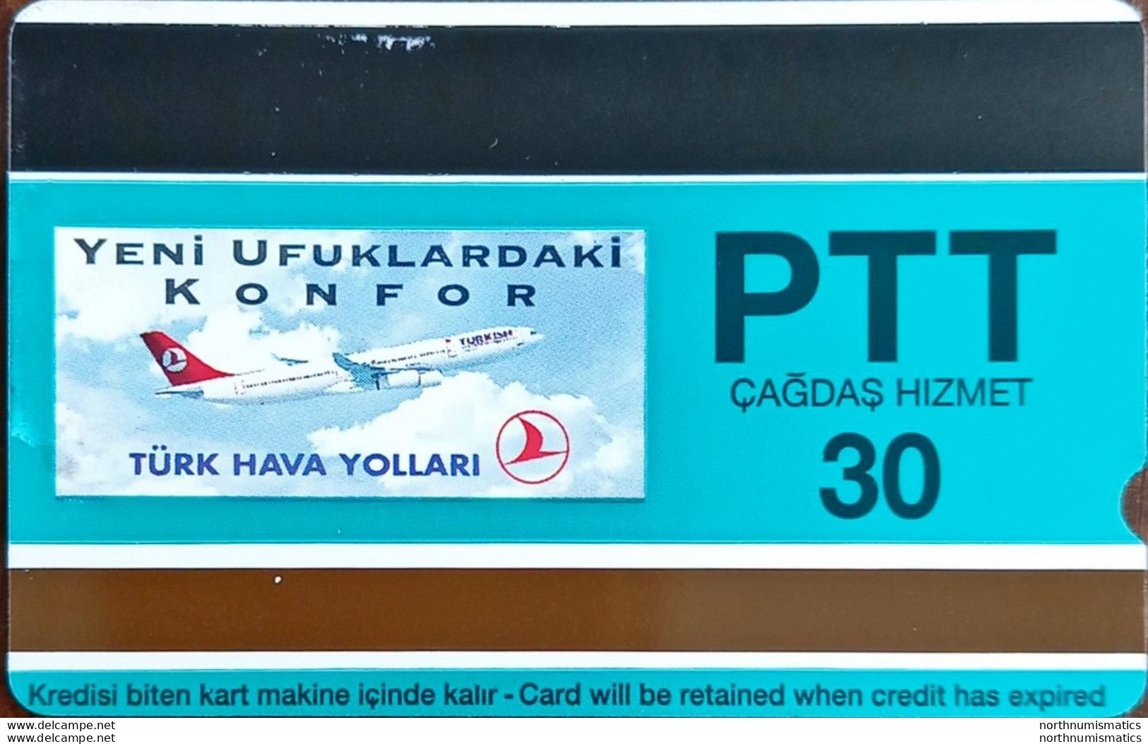 Turkey Phonecards THY Aircafts Vickers Viscount PTT 30 Units Unc - Collections