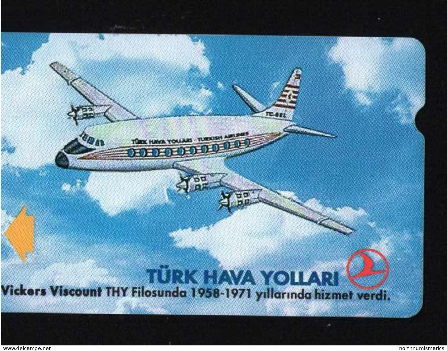 Turkıye Phonecards-THY Vickers Viscount 60 Units PTT Unused - Collections