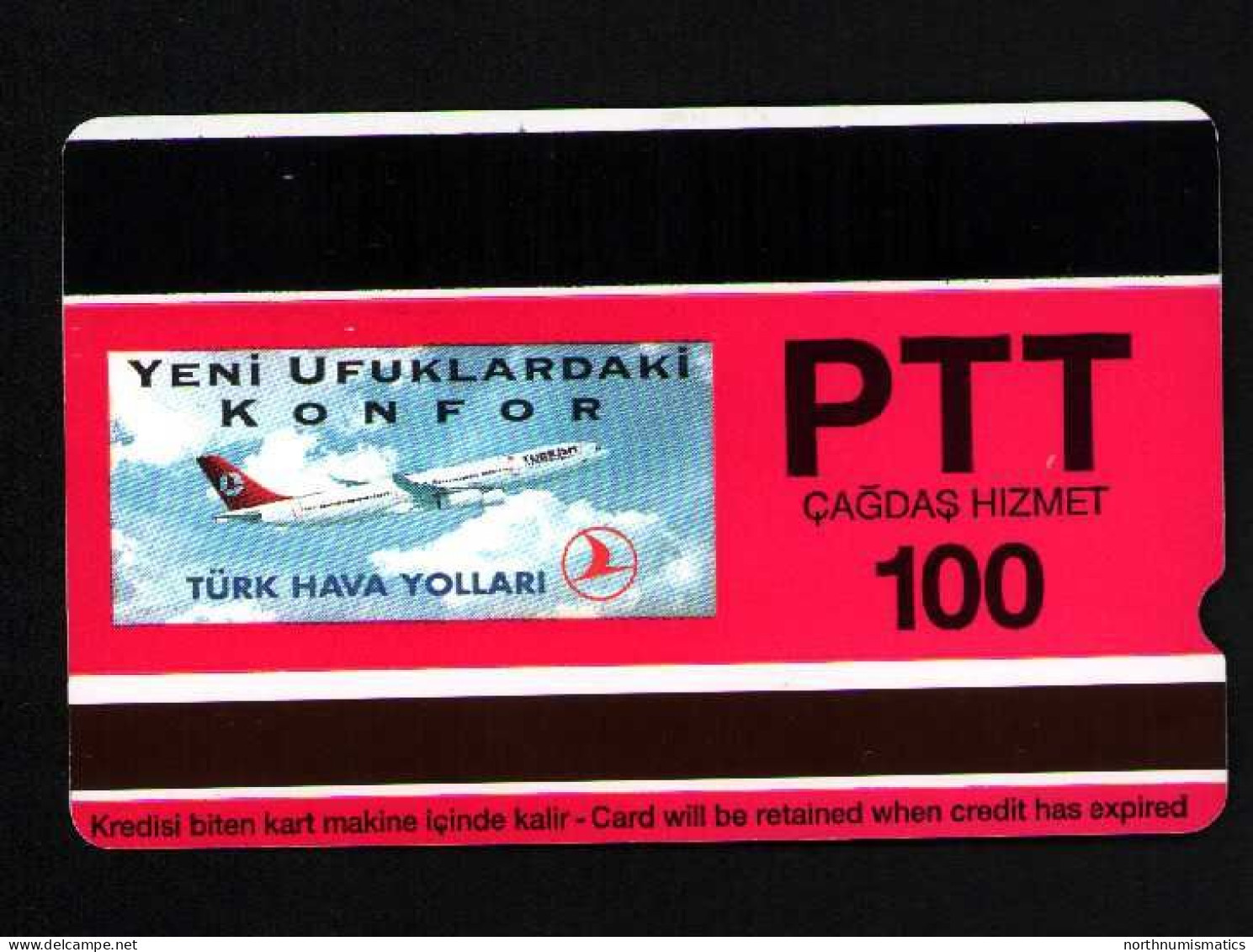 Turkıye Phonecards - THY Aircafts  Vickers Viscount PTT 100 Units Unc - Turkije