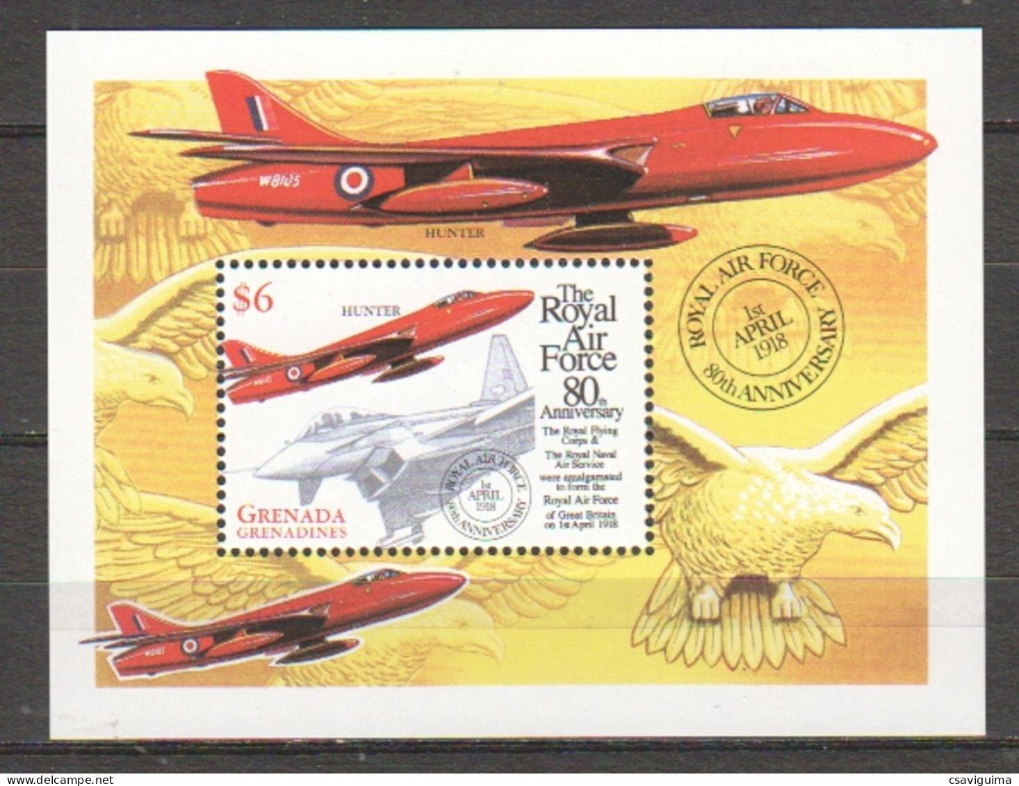 Grenada Grenadines - 2001 - Airships: Royal Air Force 80th Anniversary - Yv Bf 419 - Luchtballons