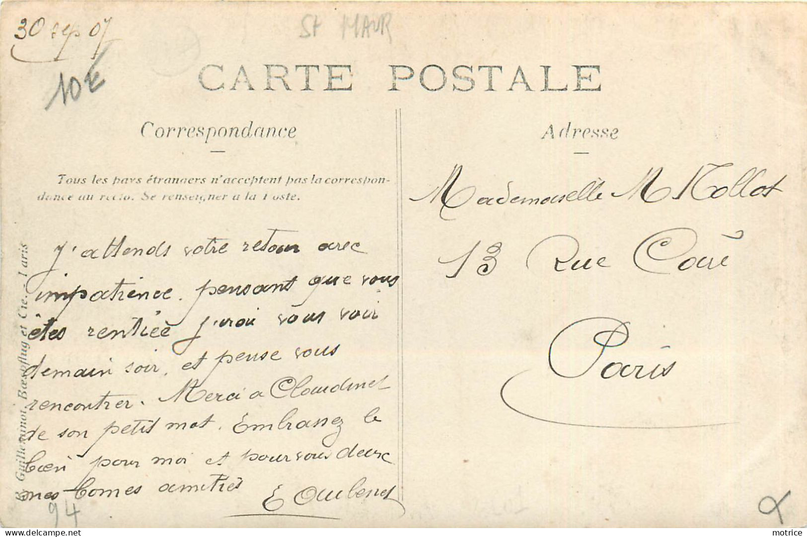 CARTE PHOTO - La Varenne Saint Hilaire, Villa 28 Avenue De Saint Maur. - Other & Unclassified