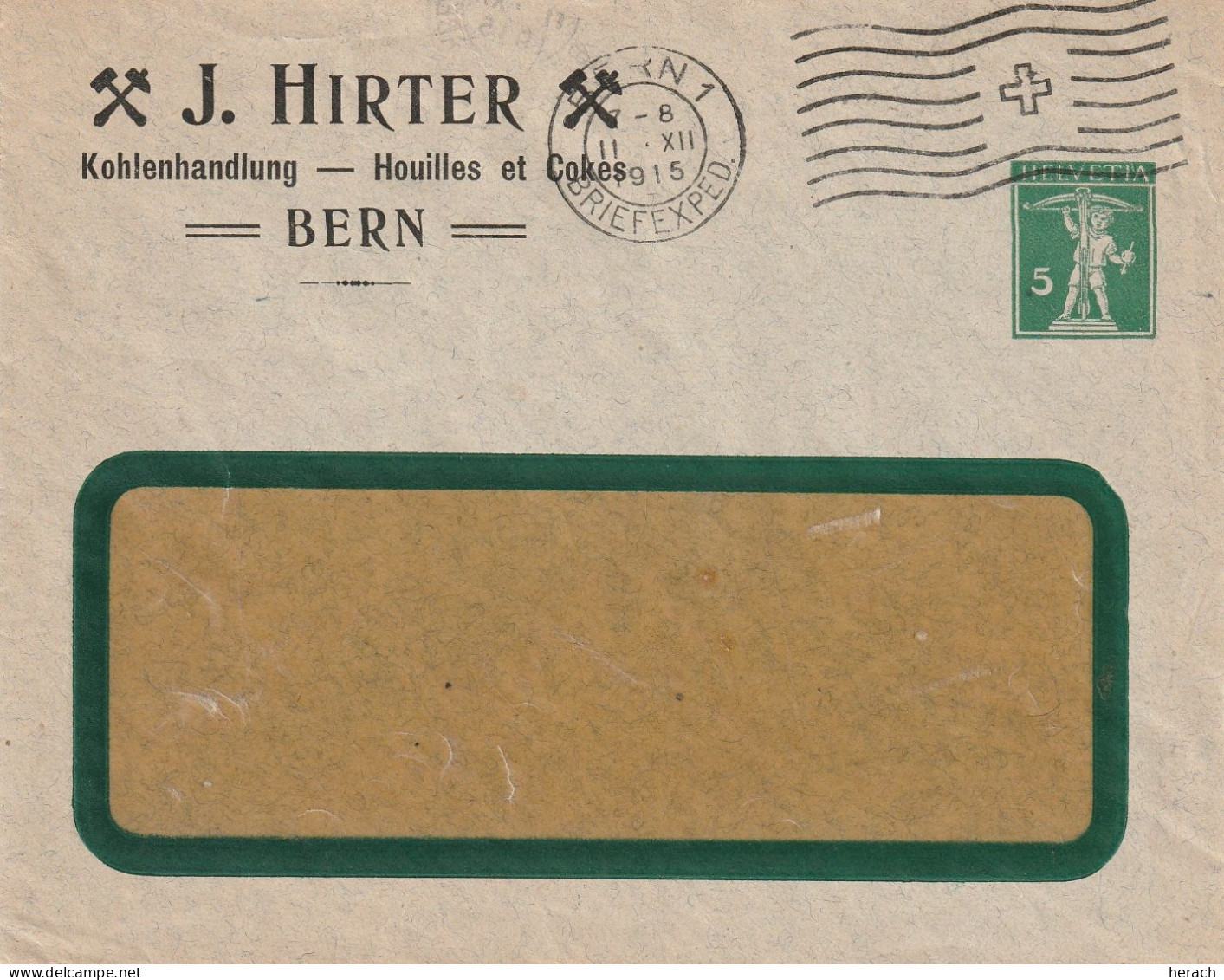 Suisse Entier Postal Privé Bern 1915 - Postwaardestukken