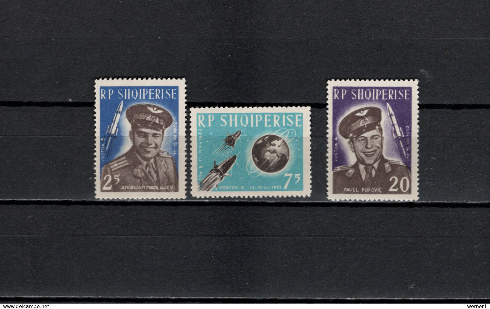 Albania 1963 Space, Vostok 3 And 4, Set Of 3 MNH - Europa