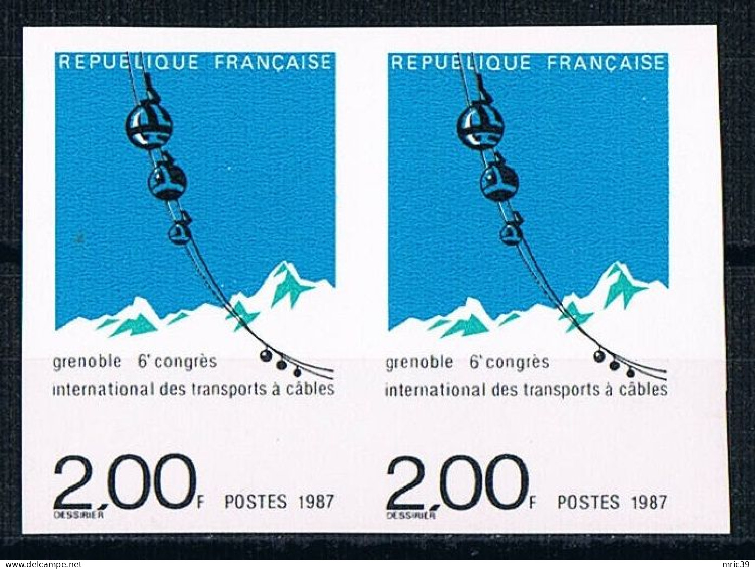 France 1987 N° 2480 Paire  Non Dentelé  IMP  Neuf MNH **  Congrès International Des Transports - 1981-1990