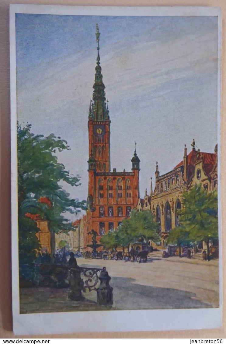 DANZIG - Langet Markt Mit Rathaus - Illustration Berth Hellingrath - Danzig