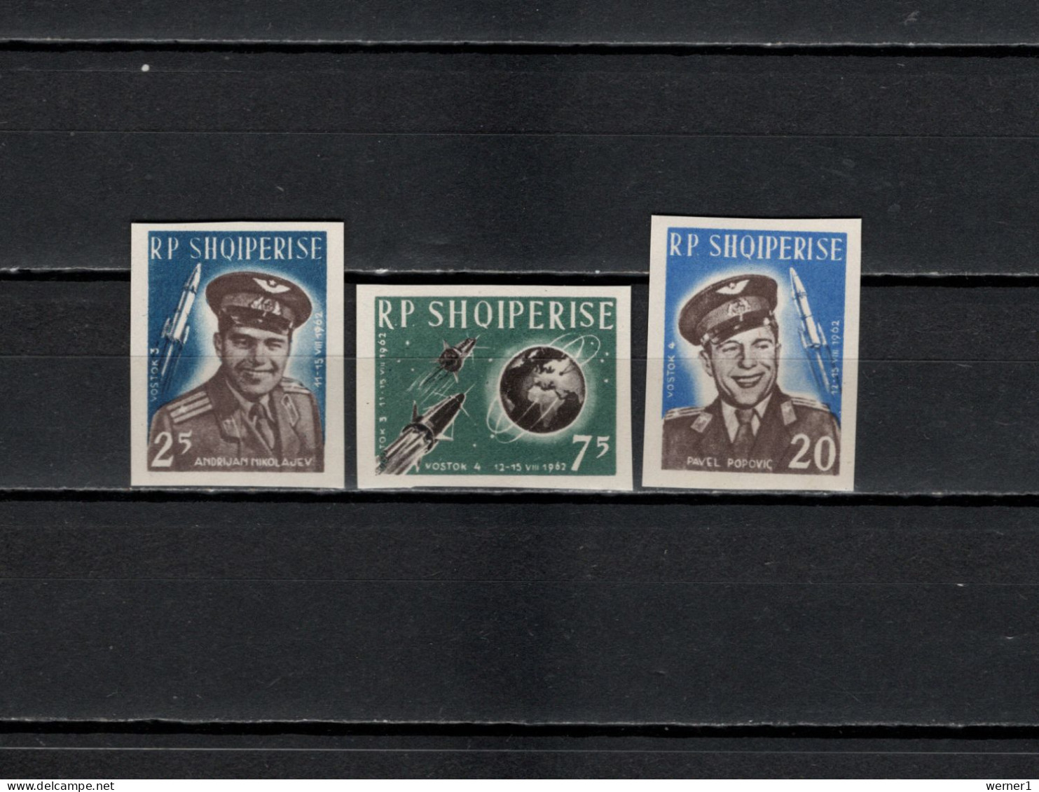 Albania 1963 Space, Vostok 3 And 4, Set Of 3 Imperf. MNH -scarce- - Europe