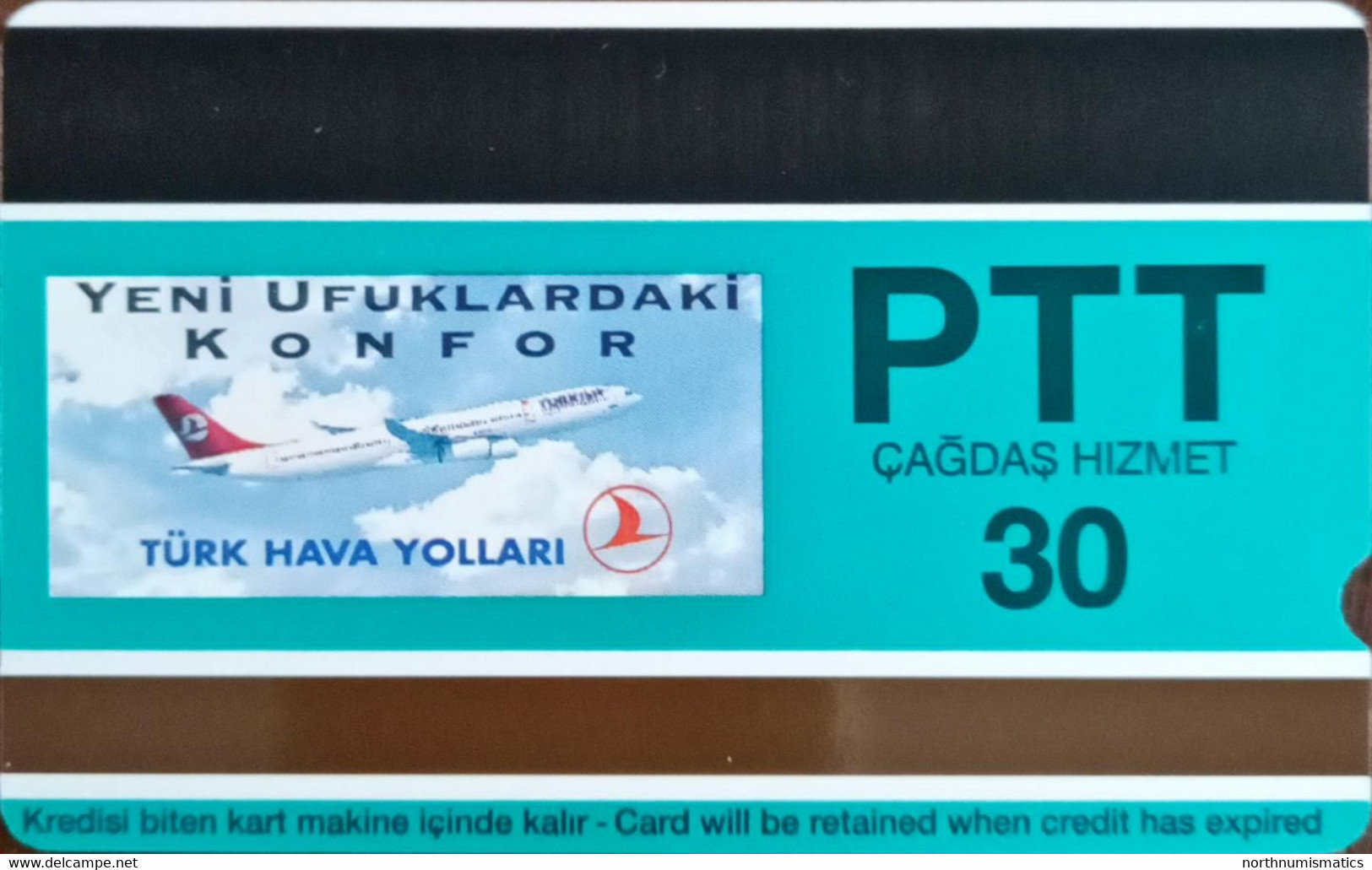Turkey Phonecards THY Aircafts RJ 100 PTT 30 Units Unc - Colecciones