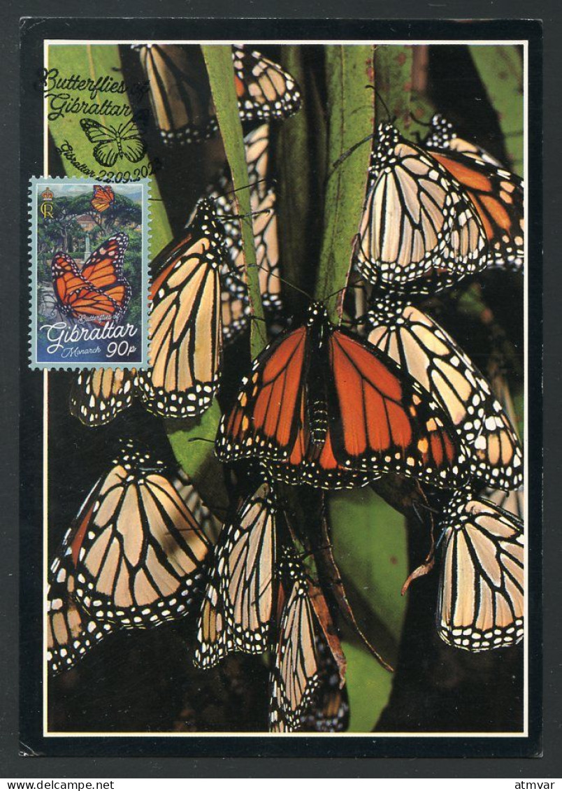 GIBRALTAR (2023) Carte Maximum Card - Butterflies, Papillon, Monarque, Monarch, Danaus Plexippus, Monarchfalter - Gibilterra