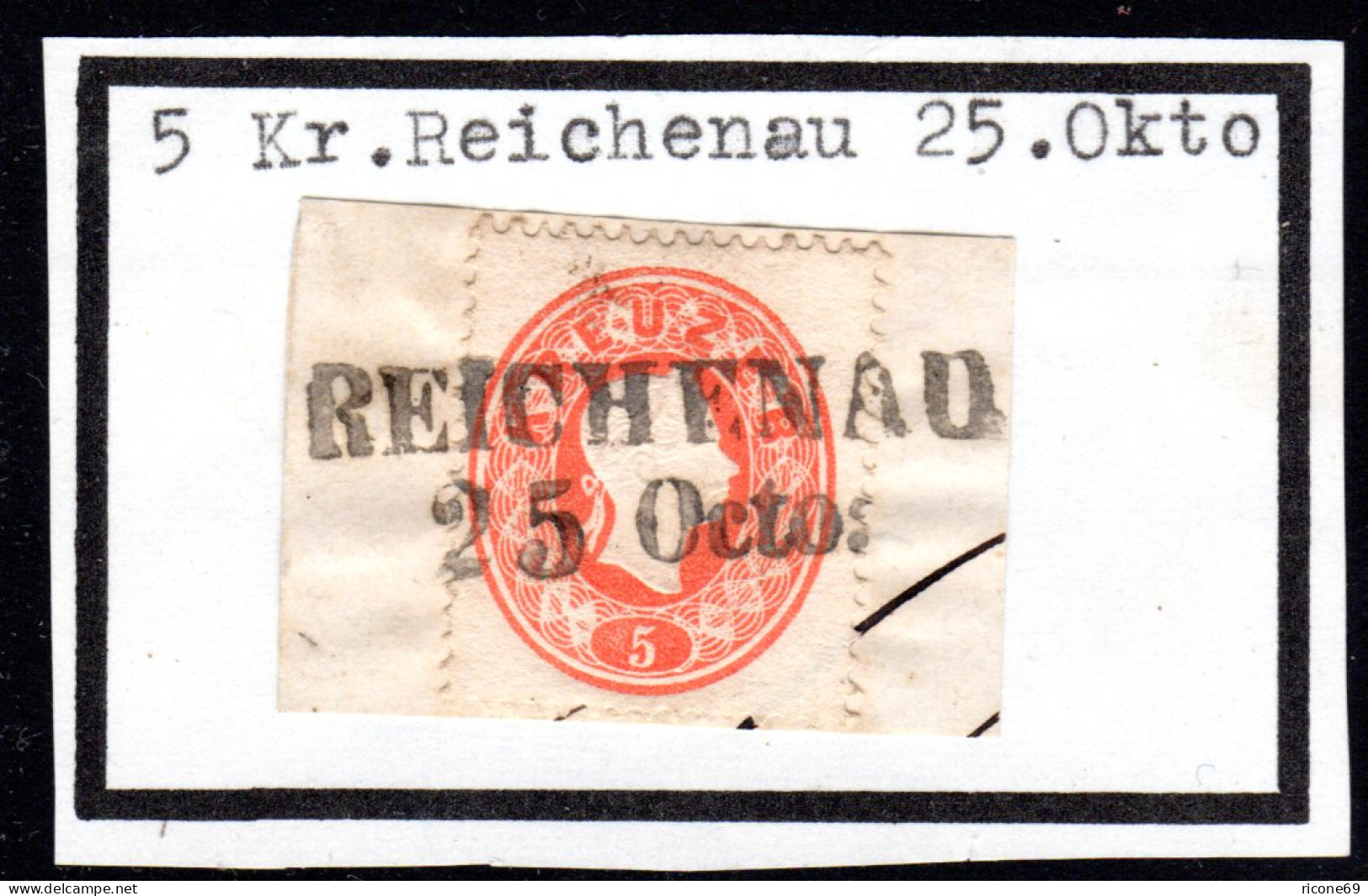 Österreich, 5 Kr. Auf Schönem Briefstück M. Böhmen-L2 REICHENAU - Lettres & Documents
