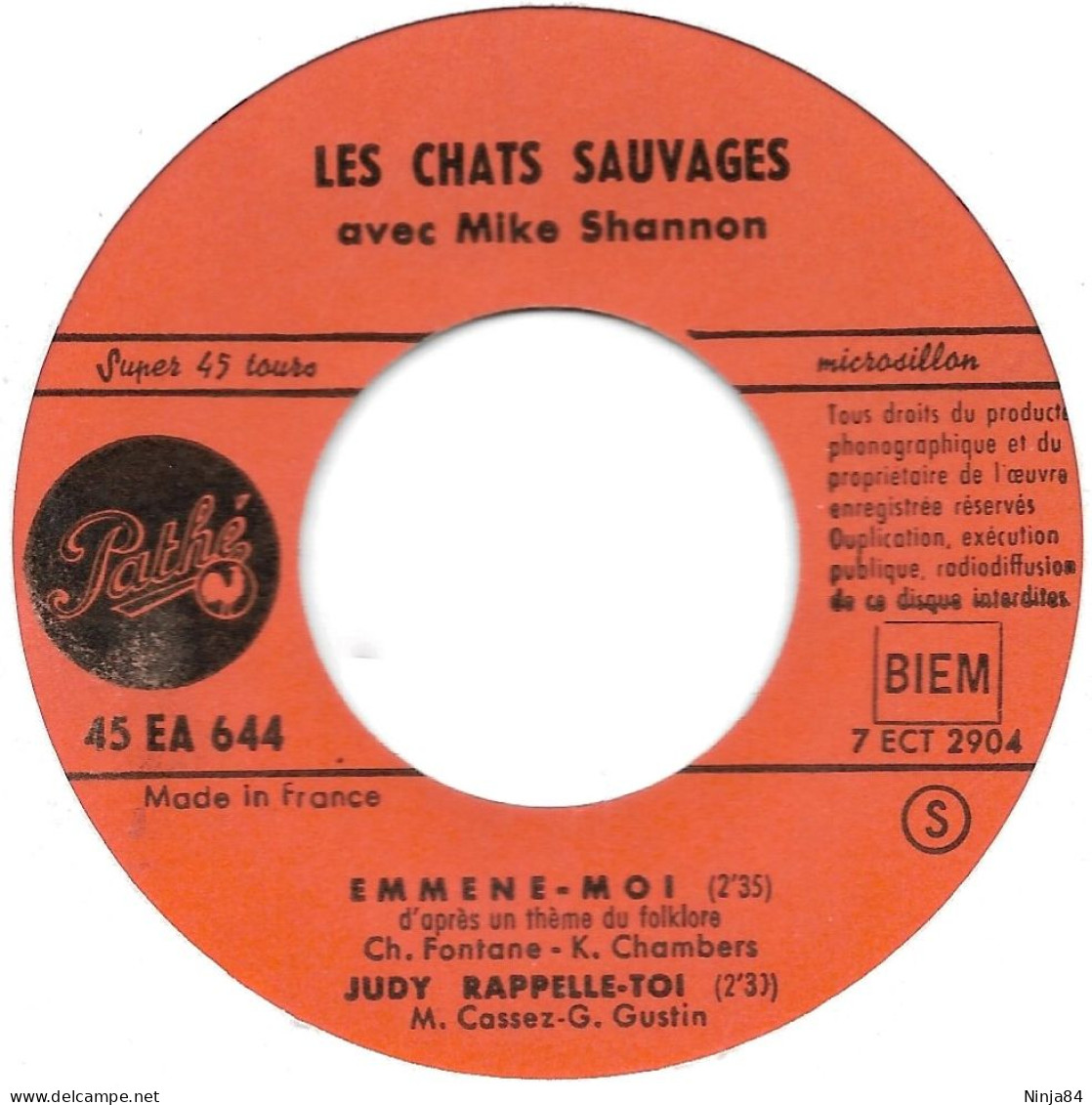 EP 45 RPM (7") Les Chats Sauvages   "  John, C'est L'amour  " - Autres - Musique Française