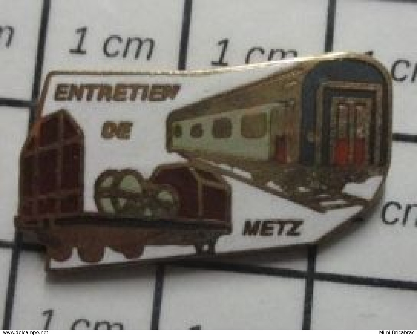 1618B Pin's Pins / Beau Et Rare : TRANSPORTS / SNCG WAGONS ENTRETIEN DE METZ Pas Discussion De Nancy ! - Trasporti