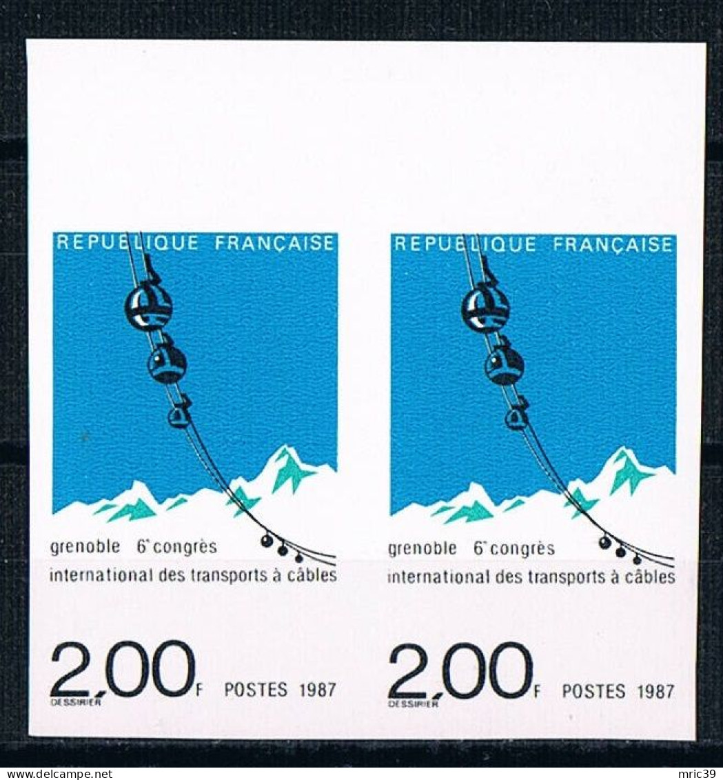 France 1987 N° 2480 Paire  Non Dentelé  IMP  Neuf MNH **  Congrès International Des Transports - 1981-1990