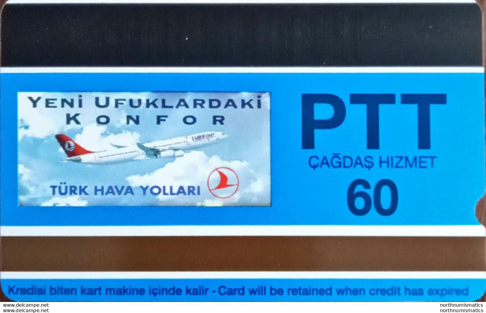 Turkey Phonecards THY Aircafts RJ 100 PTT 60 Units Unc - Colecciones