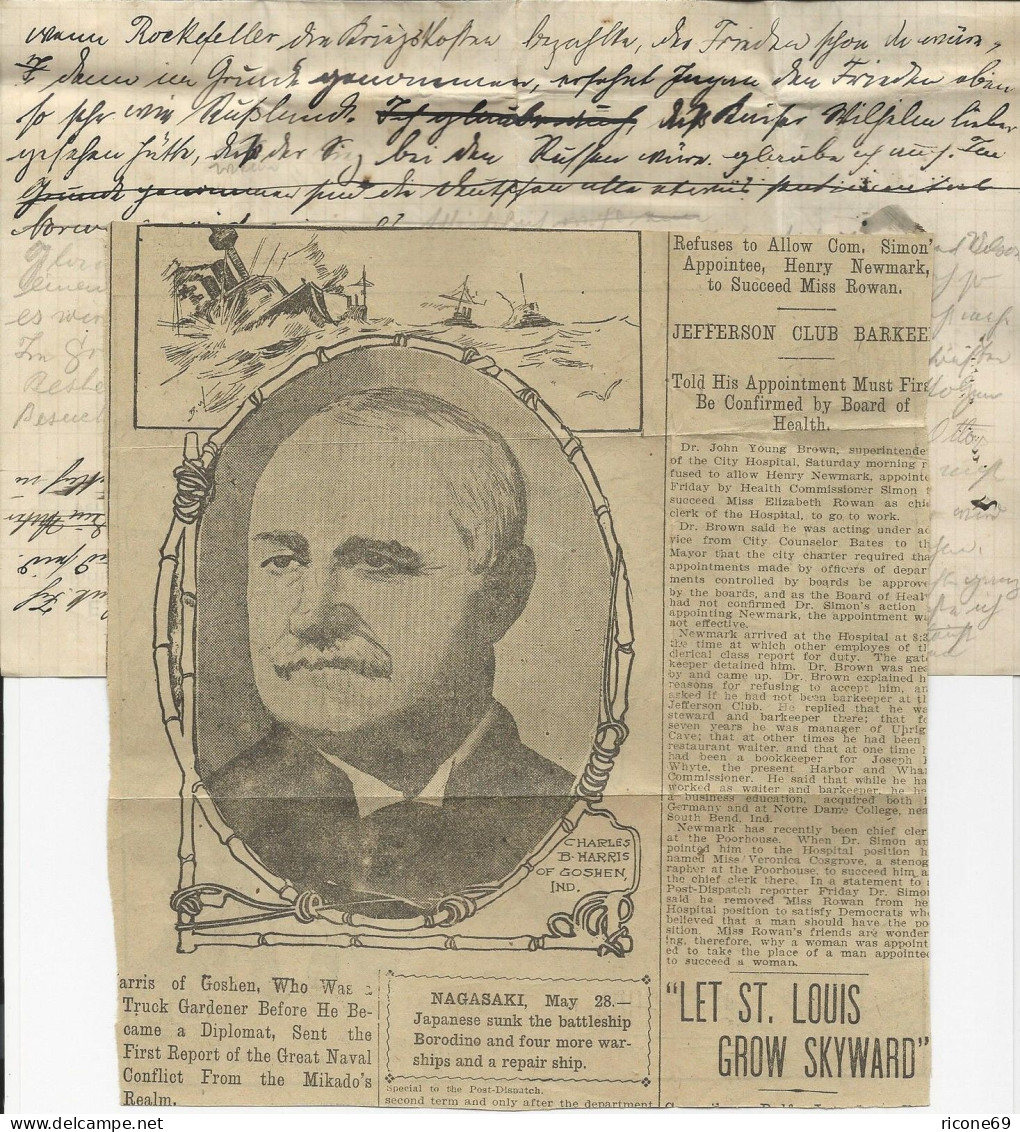 1905, 2 USA Brief M. Interessanten Inhalten U.a. Zum Russland Japan Krieg. #1992 - Ohne Zuordnung