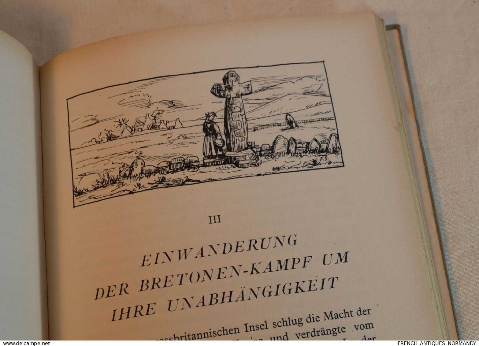 ARMÉE ALLEMANDE - livre DIE BRETAGNE allemand de 1943 avec cachet Marine  livre non politique de géographie et de voyage