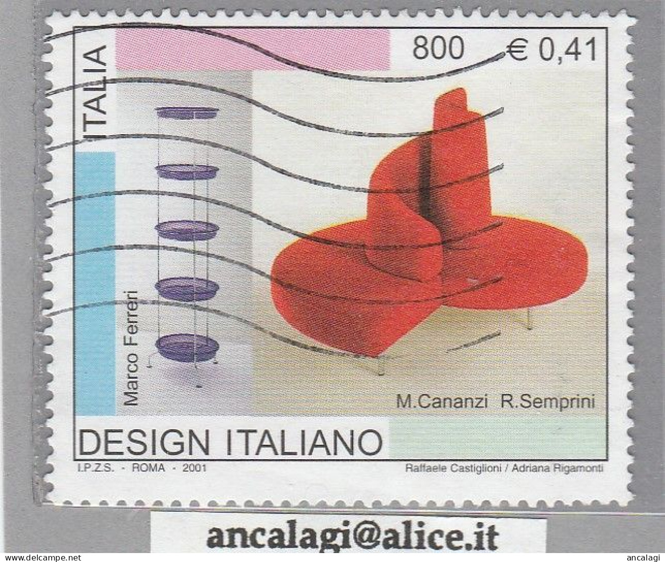 USATI ITALIA 2001 - Ref.0856 "DESIGN ITALIANO" 1 Val. - - 2001-10: Gebraucht
