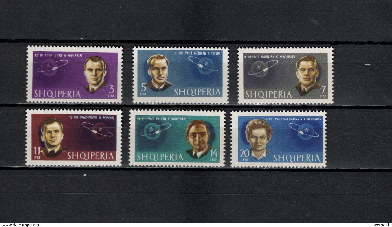 Albania 1963 Space, Sovjet Cosmonauts, Gagarin, Germann, Popovic Etc. Set Of 6 MNH - Europe