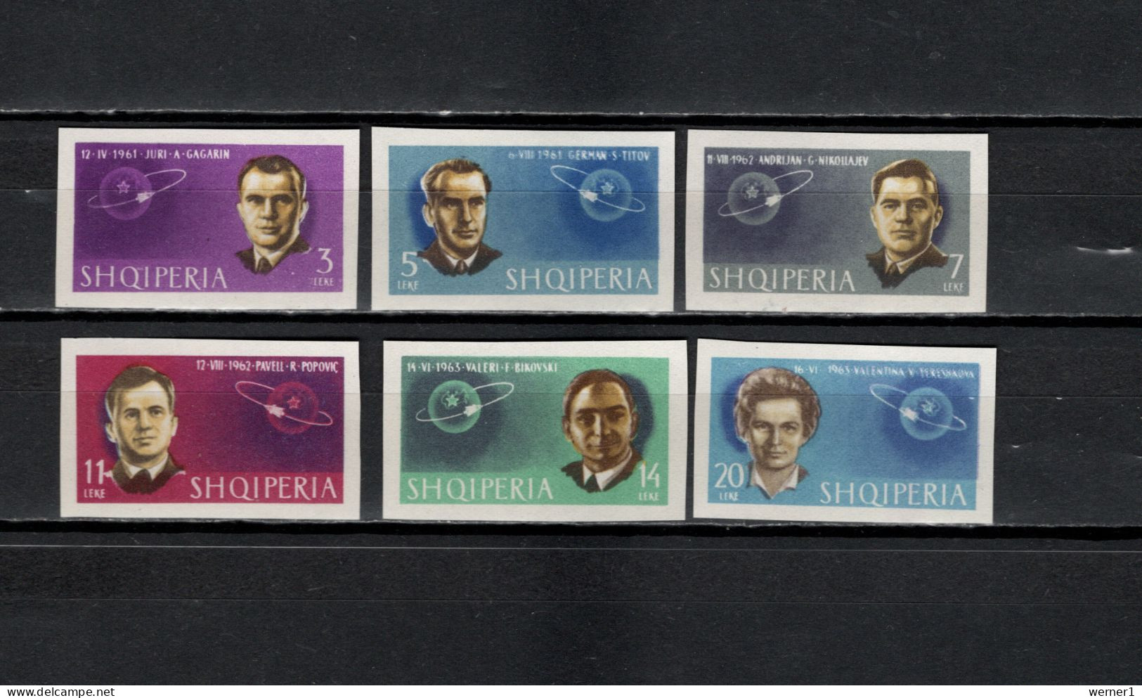 Albania 1963 Space, Sovjet Cosmonauts, Gagarin, Germann, Popovic Etc. Set Of 6 Imperf. MNH -scarce- - Europe