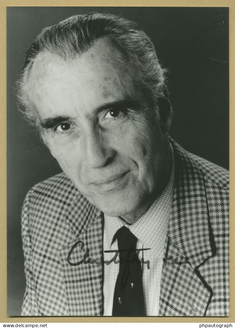 Christopher Lee (1922-2015) - James Bond - LOTR - Rare Signed Photo - 90s - COA - Attori E Comici 