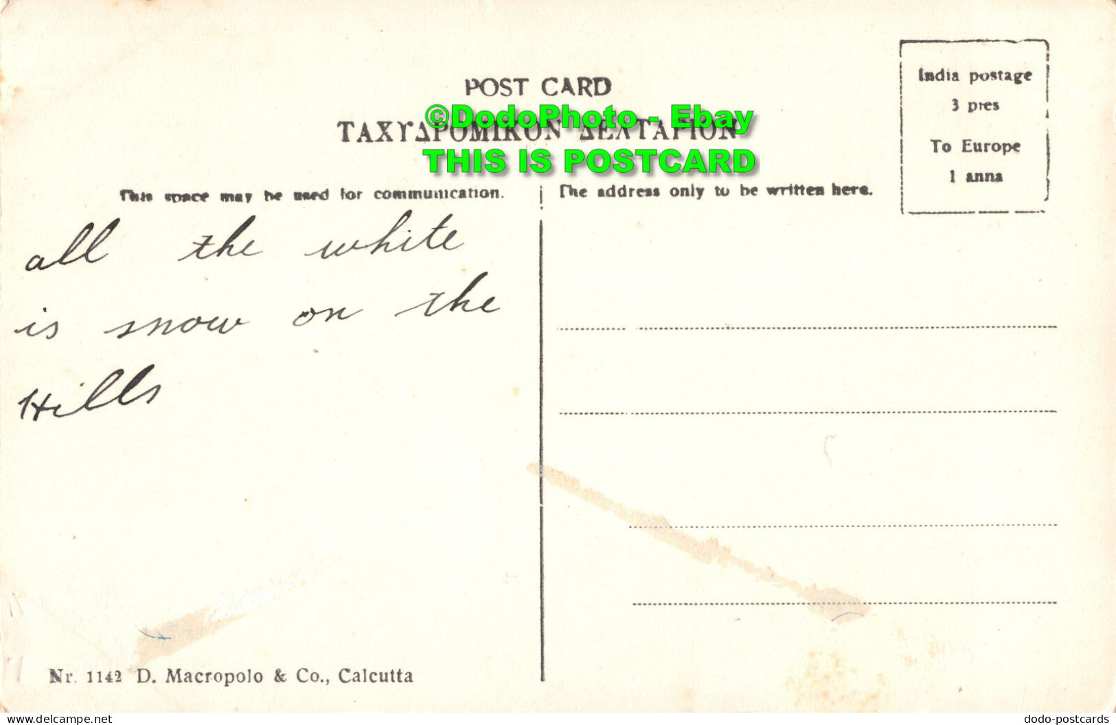 R424869 Darjeeling. Kinchunjunga. D. Macropolo. Nr. 1142 - Monde