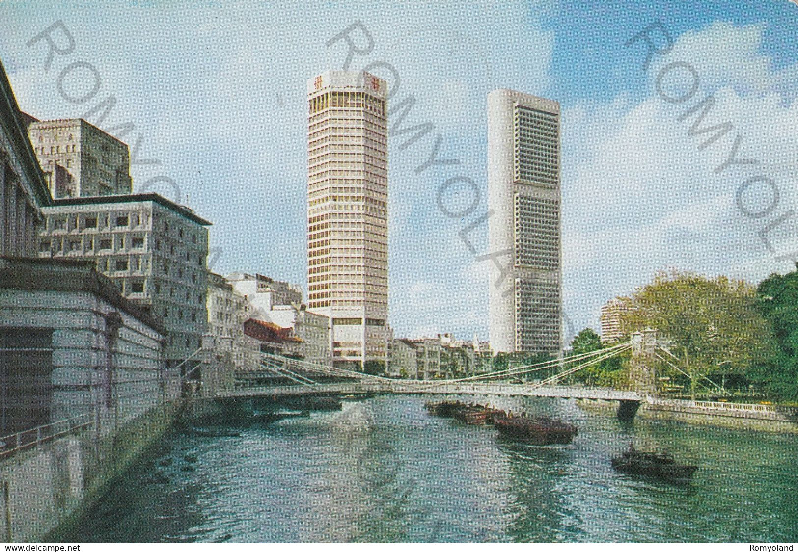 CARTOLINA  C8 SINGAPORE-SINGAPORE RIVER WITH O.C.B.C. BUILDING-VIAGGIATA 197 - Singapore